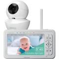 Babysense HD Split Screen Video Baby Monitor, 5" LCD, Non-Wifi, Pan Tilt Zoom, Adjustable Night Light, Two-Way-Talk, Night Vision, 4000mAh Battery, HD S2-1CAM. 