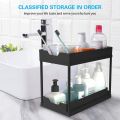 Double-Layer Multifunction Kitchen Storage Rack, Kitchen Storage Holder Sliding Seasoning Shelf Home Accessories. 