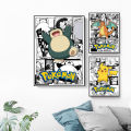 Anime Game Pokemon Manga Posters Charizard Pikachu Snorlax Canvas Painting Wall Art HD Print Picture Living Room Home Decor. 
