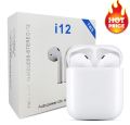 I12 TWS Wireless Earphones Mini Earbuds Bluetooth 5.0 Stereo Sport Headphone Handsfree  White/Black. 