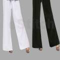 Pack of 2 - eStitch Black & White Palazzo Trouser Pant For Women. 