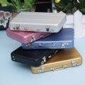 Metal Metal card holder Stylish Suitcase-style Bank card-sized Mini suitcase  holder Mini Bank card holder box case for Business professionals Travelers Office use  organization. 