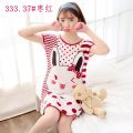 Summer Cute Cartoon Women Sleepwear Thin Short Sleeve Printing Nightdress Women's Nightgown Sleepwear Night Dress Loungewear. 