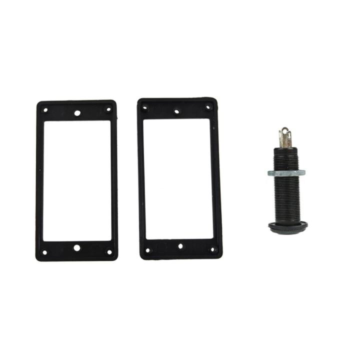 2Pcs Flat Humbucker Pickup Mounting Ring Frame with Guitar / Bass Cylinder Flush Mount Output Jack