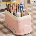 Desktop Pen Holder Bus-shaped Multifunctional Pen Holder Large Capacity Office Supplies Organizer for Southeast Asian Buyers Desktop Stationery Container. 