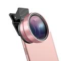 37mm 0.45X Super Wide-Angle Mobile Phone Lens, Super Macro Camera Lens 1PCS Magnifying Glass, General Outdoor Travel Use-rose golden. 