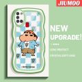 JIUMOO Casing For Samsung A21s Case Cool Crayon Shin-chan Pattern Wave Border Soft Shockproof Phone Cases Transparent TPU Silica Gel Camera lens Protective Cover. 