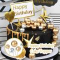 5Pcs/Pack Golden Silver Balls Birthday Cake Topper Cupcake Toppers Party Supplies. 