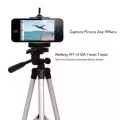 Tripod Stand With Phone Holder+ Carrying Bag with New Features Portable For Videos, Mobile Phone and DLSR Camera For Videography and Photography (Adjustable) Black & Silver 3110 Model Tripod Stand Best Quality. 