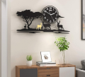3D Jungle Wooden Wall Clock Numeral Quartz Watch DIY Design Decoration Piece for Home Decor Living Room and Offices and for Gift Items. 