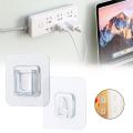 1 Pair (2PCS)- Double Sided Adhesive Wall Hooks - Transparent. 
