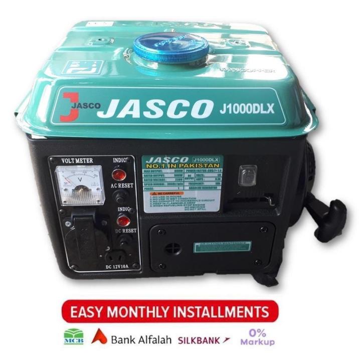 JASCO - 0.8 KVA - 2 Stroke - J1000DLX - Recoil Start - Petrol Generator - Green