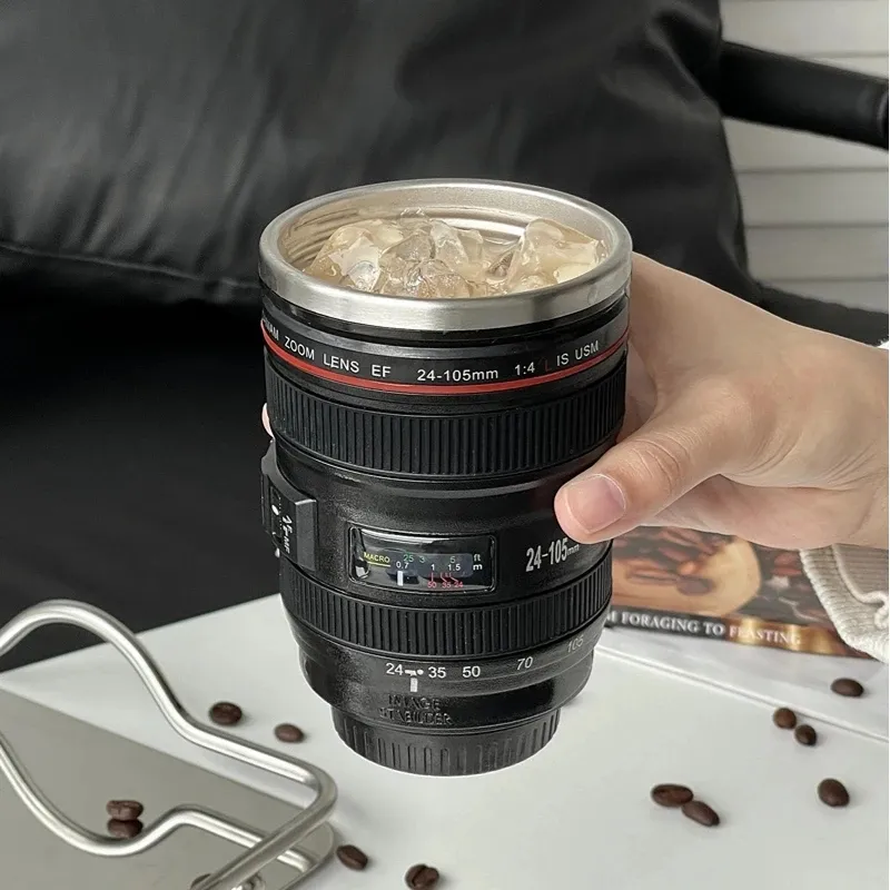 Camera Lens Travel Thermos Mug