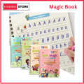 Sank Magic Practice Copybook (4 Books + Magic Pen & 10 Ink Refills) Sank Magic Book for Montessori Children Tracing Handwriting First Preschool Baby Learning Books for Kids. 