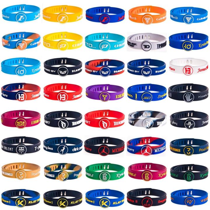 NBA team star bracelet Lakers Warriors Cavaliers Kobe Curry James basketball sports silicone wrist strap