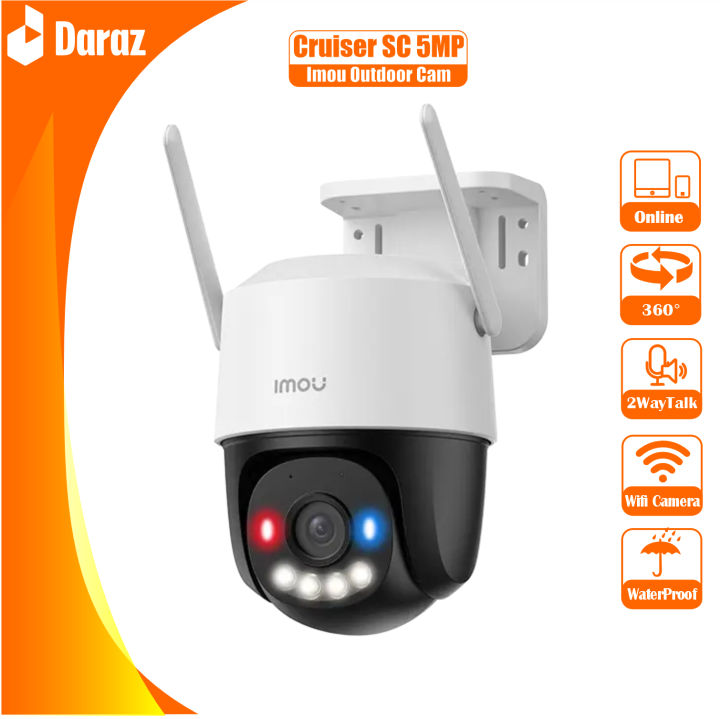 Imou Cruiser SC 5 Megapixel 3K Two Way Audio Smart Color Night Vision 360Â° Coverage IP66 Weatherproof Built-in Spotlight 8 x Digital Zoom , Dahua, Wifi Camera, IP Camera, IP Cam, IP Camera NVR