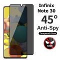 Infinix Note 30 Privacy Protector 45 Degree HD Tempered Glass Privacy Protector - Black. 