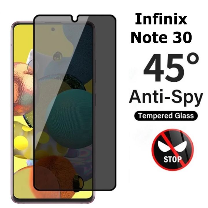 Infinix Note 30 Privacy Protector 45 Degree HD Tempered Glass Privacy Protector - Black