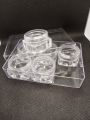 Pack of 6 - Empty Cosmetic Containers With outer Acralic Box - Square Shape Mini Plastic Empty Bottle - Makeup Face Cream Pot Jar Refillable Cosmetic Sample Bottles 20 Gram. 