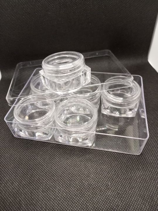 6%20pcs-%20Empty%20Cosmetic%20Containers%20With%20outer%20Acralic%20Box%20-%20Square%20Shape%20Mini%20Plastic%20Empty%20Bottle%20-%20Makeup%20Face%20Cream%20Pot%20Jar%20Refillable%20Cosmetic%20Sample%20Bottles%2020%20Gram%20-%20Image%203