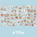 65Pcs Bubu And Dudu Stickers Cute Bear Couple DIY Toy Doodles Decal Phone Case Scrapbook Waterproof Decoration Fugar. 