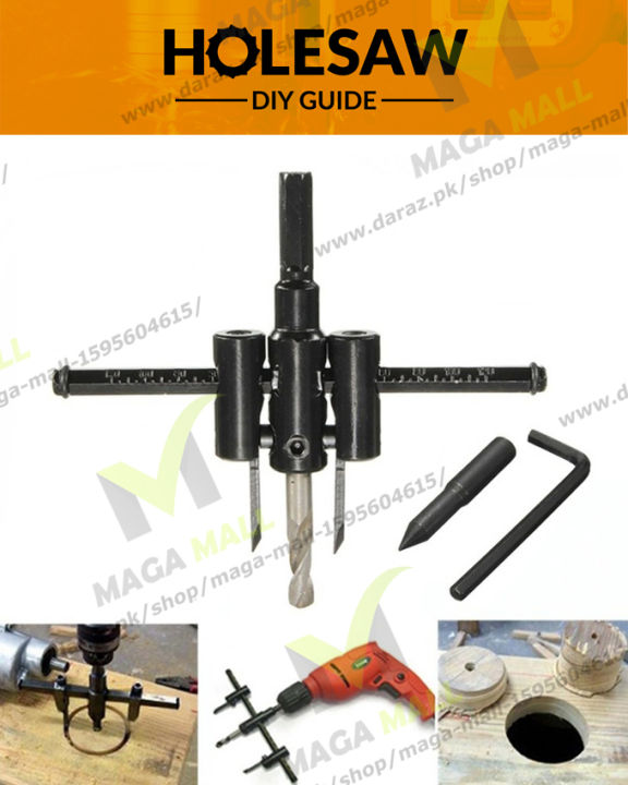 Handy Adjustable Metal Circle Hole Saw Drill Bit Cutter Kit DIY Tools Accessory