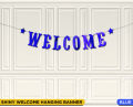 WELCOME THEME PARTY WORD BANNER WITH RIBBON FOR WALL DECORATION. 