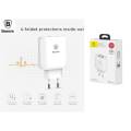 BASEUS Bojure Series QC3.0 23W Dual USB Travel Wall Charger for iPhone Samsung - EU Plug / White. 
