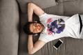 Khanani's BTS graphic printed t shirt for men. 