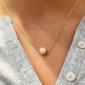 Korean Jewellery Golden Single Pearl Necklace | New Design | Trending Design | Never Fade | Beautiful Necklace Jewellery For Girls / Women. 