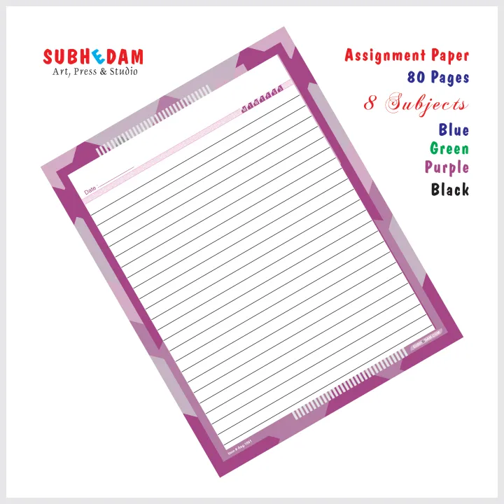 Assignment%20Sheets-%20Paper-%20Pages%20With%20Narrow%20Lines-%20%20Color%20Border-%2080%20Sheets%20-%20Image%204