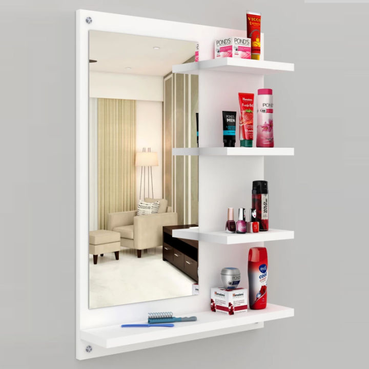 NEW Amazing DIY wall mount dressing mirror table with shelves for Washroom, bedroom space saver and beautiful home furniture and decor