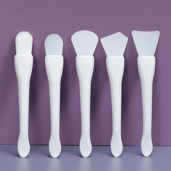 Double-Headed Silicone Facial Mask Brush Fishtail Mud Film Application Tool Skin Friendly Soft Face Glue Brush Makeup Care Tools-MINETTE