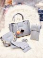 5 PIECE hand bag for girls, bags for girls, Bags for women BAG Luxury Brand 5 pcs/set Women's Cross Body & Shoulder Bag - Large Capacity Women Bag Ladies Leather Tote Fashion Shoulder Bags for Women 2024 with Wallet Bags for girls. 