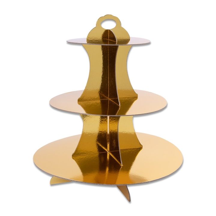 GOLDEN COLOR CUPCAKE STAND ( 3 TIERS CUPCAKE STAND )