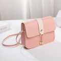 Contrast Women Shoulder Bag Simple Pearl Pendant Luxury Designer Handbag Messenger Bag Small Square Crossbody Mobile Phone Purse. 