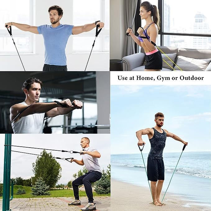 SP Dealz Power Resistance Bands for Workout for Women & Men (11pcs), Exercise Bands for Home and Gym Workouts. Perfect Resistance Band for Exercise and Muscle Building.