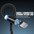 3in1 Magnetic Charging Cable With Micro Pin plug head 2.4A Fast Charging USB Cable. 