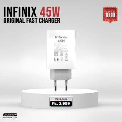 Infinix 45W Original Charger (Genuine) 100% Original 45 Infinix Super Fast Charger