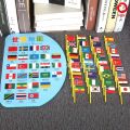Educational Wooden World Map with 30 National Flags including Pakistan for Montessori Kids. 