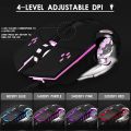 Wired Computer Gaming Mice, 6 Buttons for Desktop Laptop Mac PC Gaming Mouse, 4 Levels DPI 800-1600-2400-3200 with 4 Colors RGB Backlit, Ergonomic Design for Professional Gamers Use. 