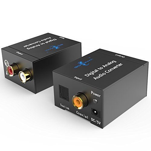 Goronya Digital to Analog Audio Converter, Digital Coax and Optical Toslink to Analog Audio Converter Adapter--Changes Digital Coaxial or Optical SPDIF