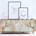 60cm × 200cm Self Adhesive Black / White Marble Sheet for Kitchen - Anti Oil and Heat Resistant Wallpaper. 