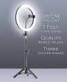 Ring light - Tripod Stand - 26CM Selfie LED Ring Light 7 Feet Tripod Stand & Mobile Phone Holder 26 CM ring light with Best Quality 7ft Aluminum tripod Stand for videos Photography Tiktok Light youtube Light 26cm Ringlight 7feet Tripod Stand. 