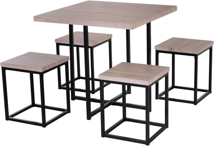 5%20Piece%20Dining%20Table%20Set,%20Dining%20Set%20for%204%20with%20Square%20Stools,%20Small%20Kitchen%20Table%20Set%20with%20Metal%20Frame,%20Compact%20Design%20for%20Small%20Space,%20Home%20Kitchen%20-%20Image%207