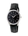 Casio Enticer Black Dial with Black Leather Strap Women's Watch - LTP-1303L-1AVDF. 