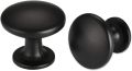 Drawer Pulls and Knobs,1-1/4" Diameter Matte Black Round Knobs for Cabinets, Drawers, Solid Zinc Alloy Dresser Handles, Pack Of 2, 4, 10 And 20. 