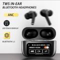 A9 pro Touch Screen ANC Wireless Headset TWS Noise Cancelling Earbud Bluetooth Headphone 5.4 Support APP Long Battery life orignal airpods pro. 