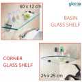 (PATEL ) (in Set) (2pcs) High Quality Thick Bathroom Wall Mounted Glass Shelf Shampoo Rack Bathroom Shelf Bathroom Rack Toilet Rack Glass Rack 1 Layer Toilet Rak Glass Rak Bathroom Rak Fast Delivery Ready Stock Readily Stock. 