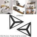 2 Pieces 3D Diamond Shape Brackets For Wooden Shelf Wall Decor (Only Brackets-Wooden Shelf Not included). 